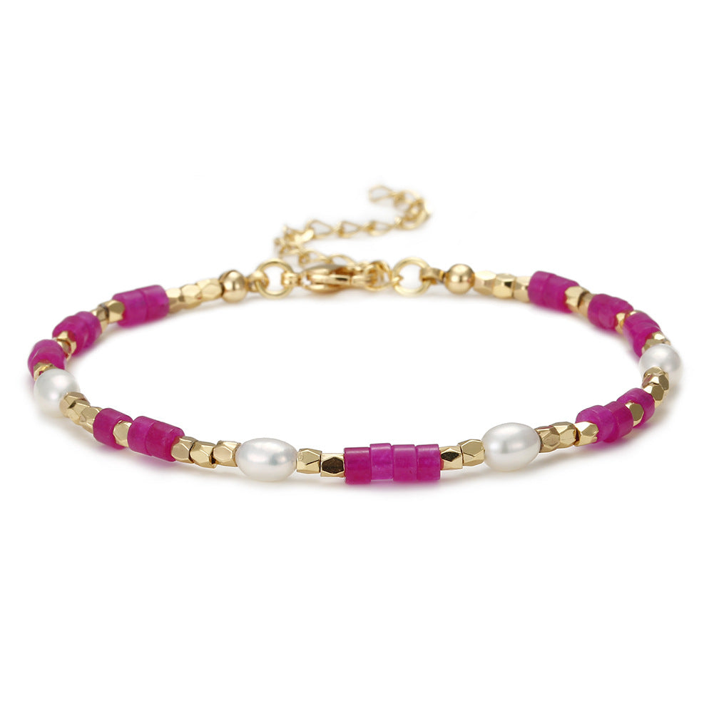 Wholesale Colored Stacked Natural Stone Bracelet